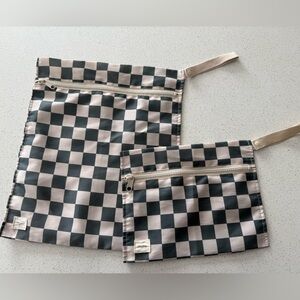 Mushie Checkered Zip Pouches